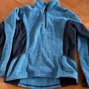 Kerrits Blue and Black Quarter-Zip Pullover